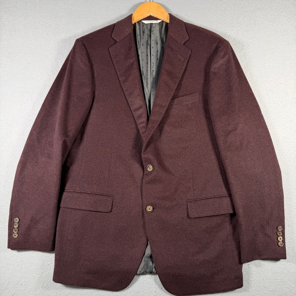 Samuelsohn Loro Piana 100% Cashmere Blazer Sport Coat Mens 42 Tall Long Burgundy